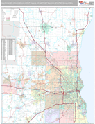 Milwaukee-Waukesha-West Allis Metro Area Digital Map Premium Style